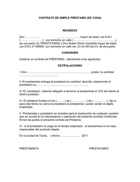 Modelo De Contrato De Prestamo Entre Empresas Actualizado Agosto Hot Sex Picture