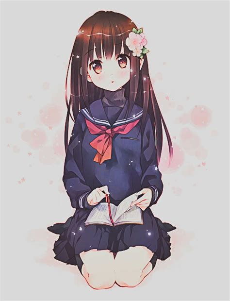 Cute Anime Girl With Brown Eyes
