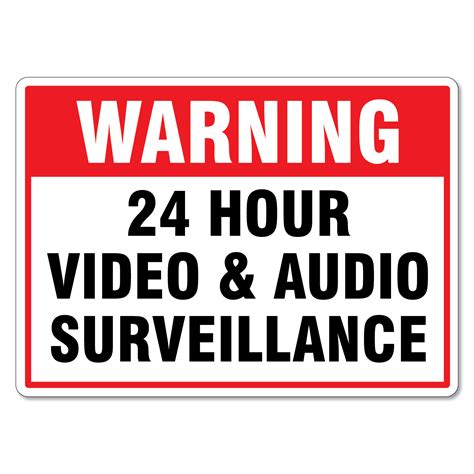 Part of owning any property, including hpd buildings, is protection. Warning 24 Hour Video & Audio Surveillance Sign - The ...