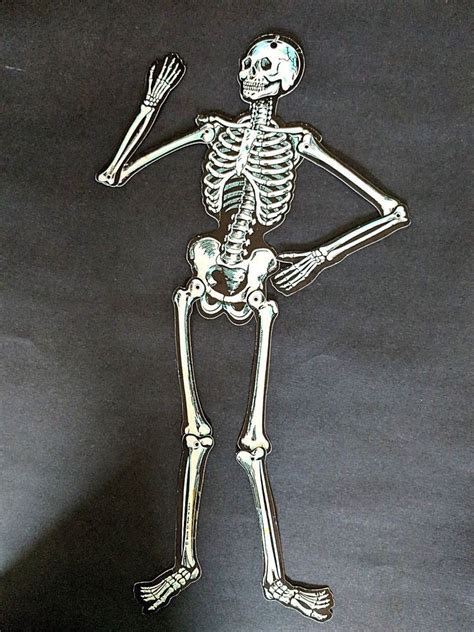 Vintage Beistle Halloween Skeleton Cutout Jointed 22 Made In Usa