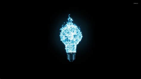 Blue Flaming Light Bulb Wallpaper 1121208