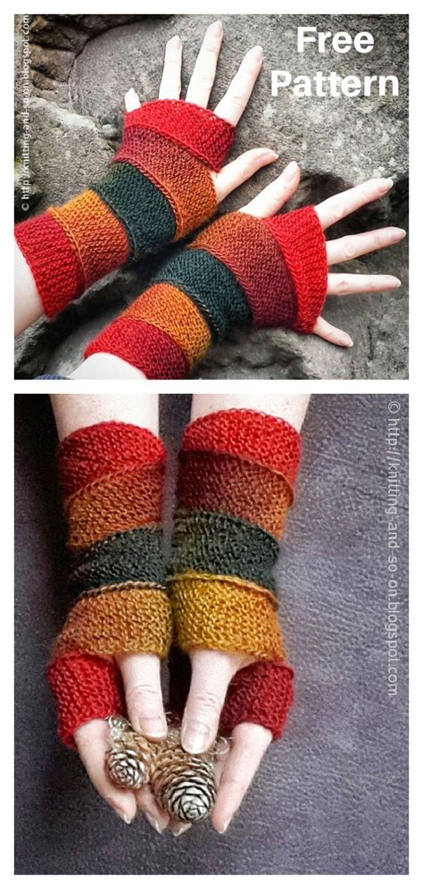 4,454,639 patterns created to date! 7 Garter Stitch Fingerless Mitts Free Knitting Pattern