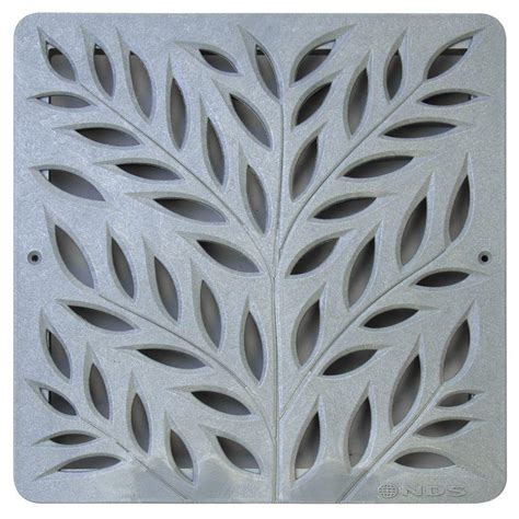 Drain wall illustrations & vectors. 12 in. Plastic Botanical Design Square Decorative Grate in Gray-1218GY - The Home Depot