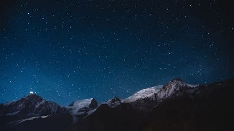 3840x2160 Wallpaper Starry Sky Mountains Night Night Pictures Star