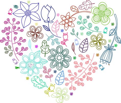Romantic Vector Flower Heart Png File Png Mart