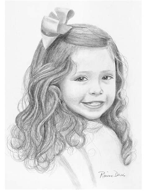 Girl With Long Hair Drawing By Raissa Davis