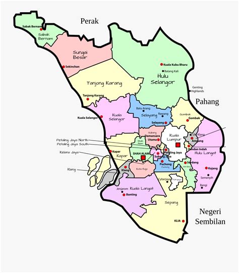 Being neighbours with kuala lumpur, the selangor state boasts a different kind of charm. Transparent Parliament Clipart - Map Of Selangor Malaysia ...
