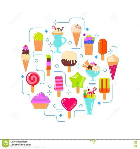 While the cakes cool, prepare your whipped cream cheese frosting,. Ice cream in circle shape stock vector. Illustration of ...