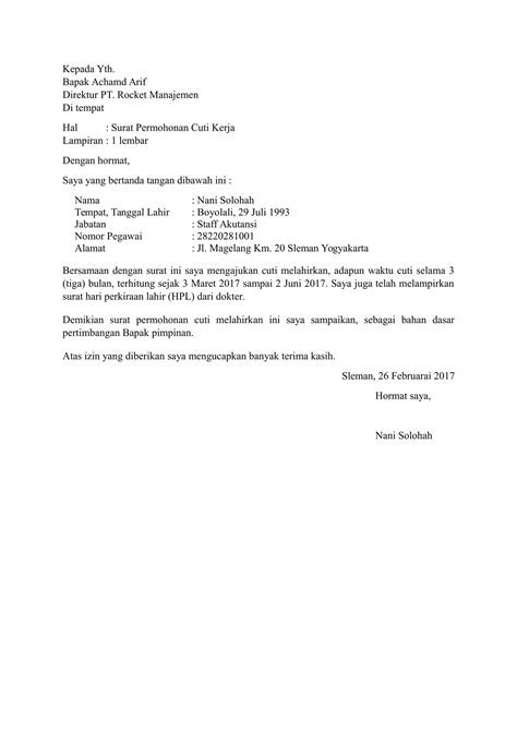 Peraturan kepala kepolisian negara republik indonesia nomor. Download Contoh Surat Cuti Melahirkan yang Benar dan Terbaru