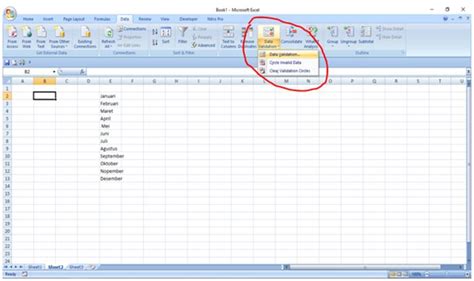 Cara Membuat List Pada Lembar Kerja Microsoft Excel 2007 Ali Putra Bungsu