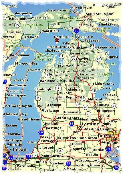 Beaver Island Michigan Map Map Vector