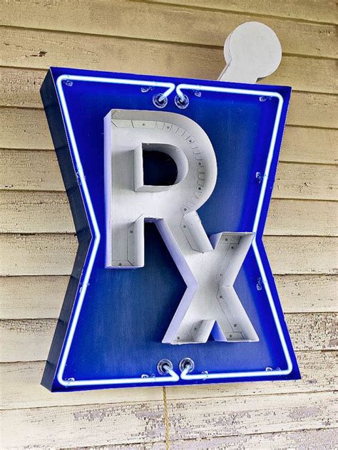 Pharmacy Rx Sign Vintage Neon Mortar And Pestle