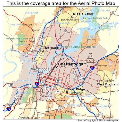 Aerial Photography Map Of Chattanooga Tn Tennessee
