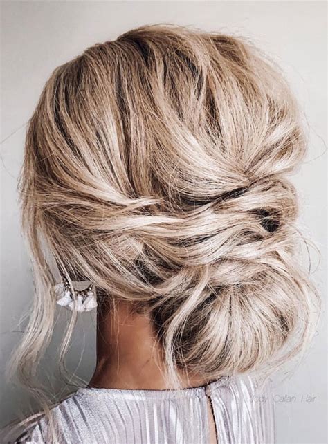 54 Cute Updo Hairstyles That Are Trendy For 2021 Cute Textured Low Bun