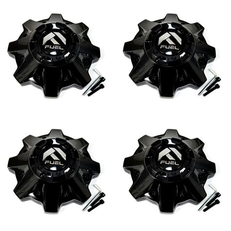 4 Fuel Black Chrome Wheel Center Hub Caps 8lug D536 Axe D610 D649 D561