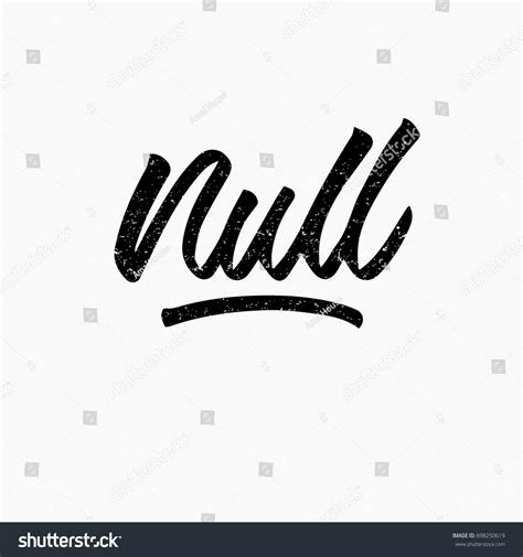 Null Logo Ink Hand Lettering Modern Stock Vector Royalty Free