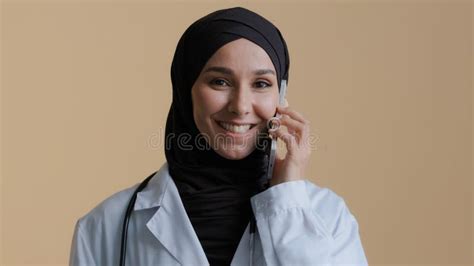 Muslim Islamic Doctor Young Intern Arab Woman Surgeon Intern In Hijab