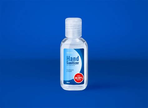 Download Free Small Plastic Sanitizer Bottle Mockup PSD Template