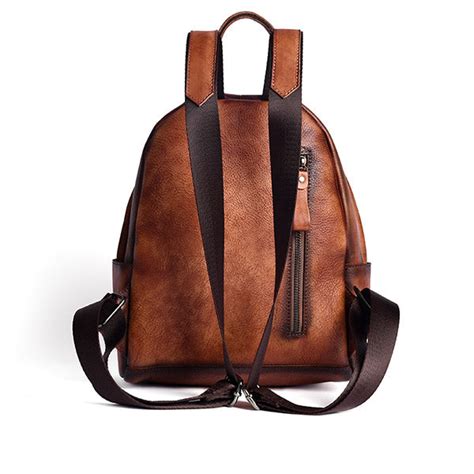 Designer Ladies Small Brown Leather Backpack Purse Bag Backpacks For W