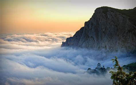 Mountain Above The Clouds Wallpaper Nature And Landscape Wallpaper