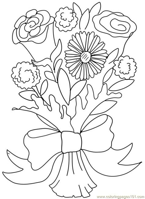 Wedding Bouquet Coloring Pages Coloring Home