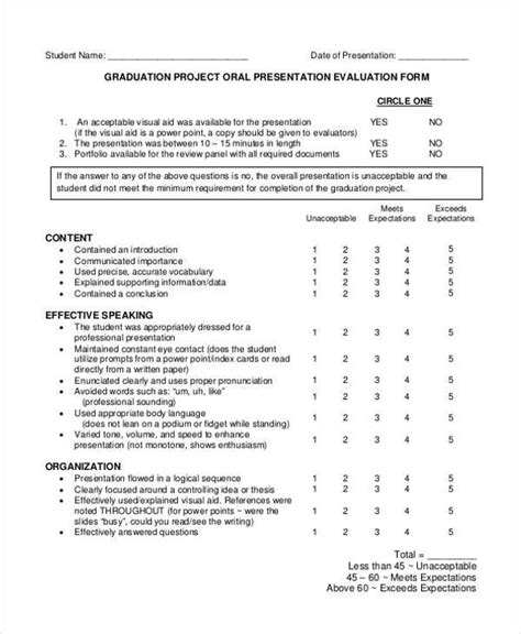 Free 7 Oral Presentation Evaluation Forms In Pdf Ms Word