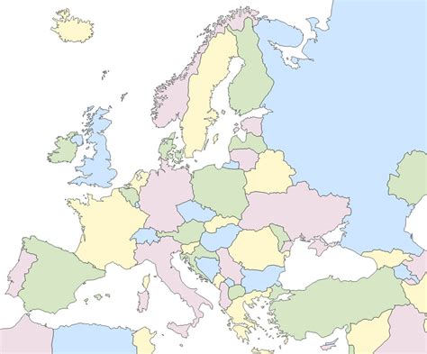 Mapa Político De Europa Mudo Saberia