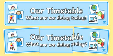 Our Timetable Display Banner Teacher Made