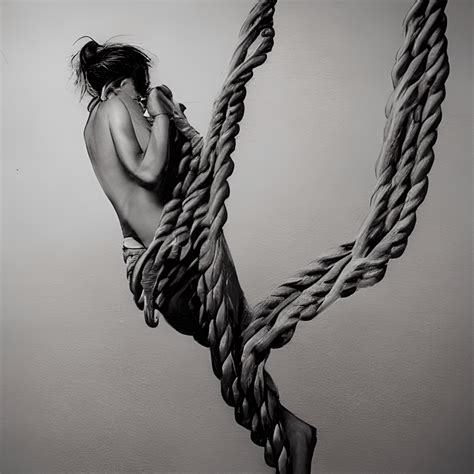 Femme attachée à des cordes et à des nœuds Creative Fabrica