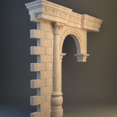 Stone Column Arch 3d Model Max 3ds Fbx