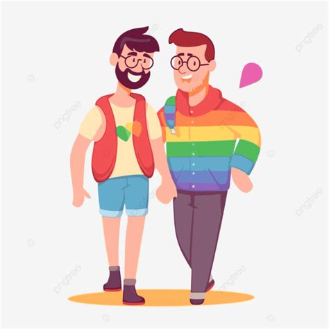 Gay Clipart Gay Couple Cartoon Cute Gay Love Vector Flat Animation
