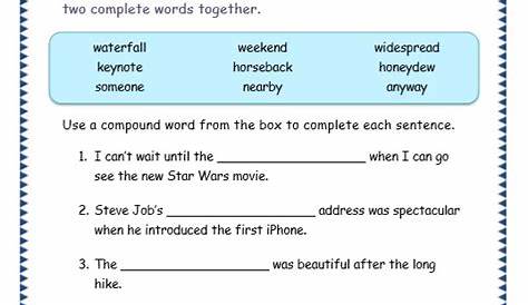1st Grade Compound Words Worksheet For Grade 1 - Foto Kolekcija
