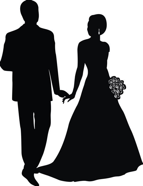 Silhouette Couple Bride And Groom Silhouette Wedding Silhouette