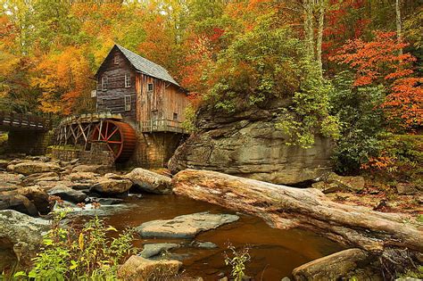 Forest Mill Stream Fall Silent Autumn Mill Falling Woods Bonito