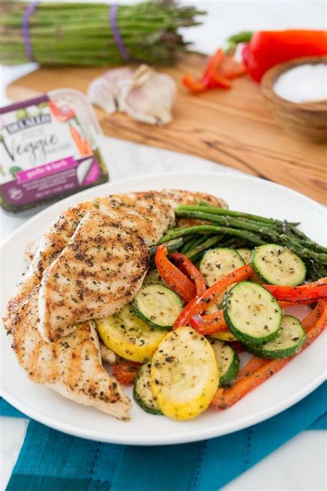 1 lb asparagus (1 bunch), tough ends removed; Grilled Garlic and Herb Chicken and Veggies | Skinnytaste