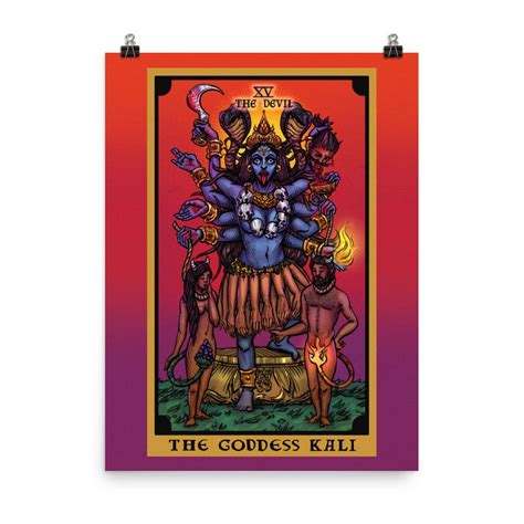 Norse goddess egyptian goddess tarot card decks tarot cards three of wands roman goddess of love tarot card meanings major arcana oracle cards. The Goddess Kali The Devil Tarot Card Poster Witch Altar Decor | Etsy