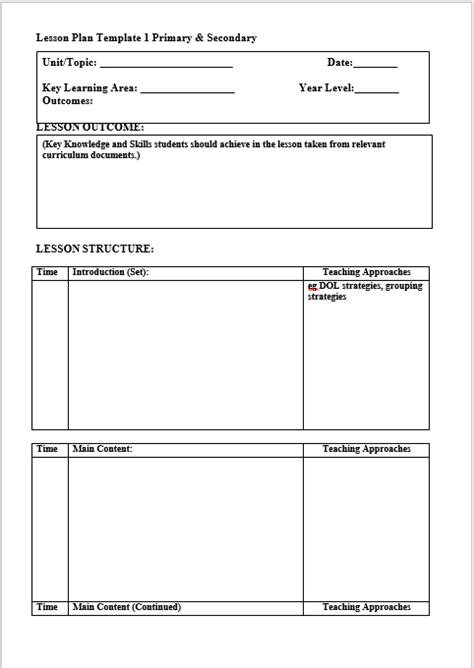 49 Free Lesson Plan Templates Ms Word And Pdfs