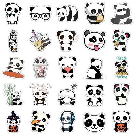 Buy 50pcs Cute Panda Cartoon Simple Girls Kawaii Stickers For Chidren