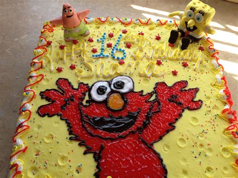 Elmospongebob Cake Spongebob Cake Cake Desserts