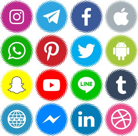 Download 16 Icons Social Media Vector Color Svg Eps Facebook Twitter Instagram Telegram Icons