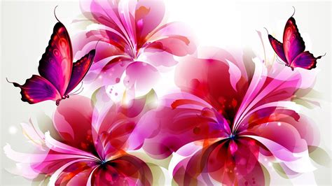 Pink Flower Butterfly Wallpapers Top Free Pink Flower Butterfly