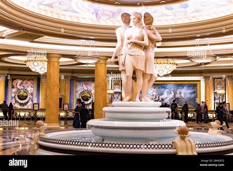 Statue Of Three Goddesses At The Caesars Palace Lobby Las Vegas Nevada