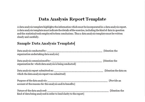 Data Analysis Report Template Word Pdf Excel Tmp