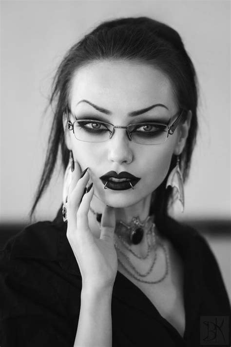 Goth Girl Dark Hair Piercings Glasses Character Inspiration