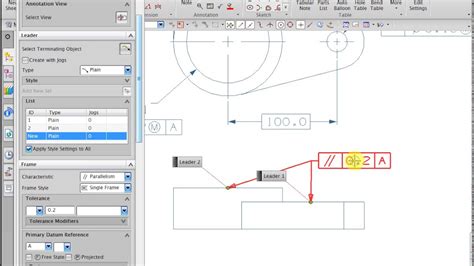 Nx Cad 2d Drafting Create Standalone Gdandt Annotations Youtube