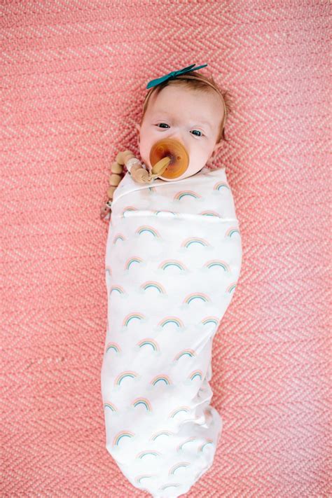 Knit Swaddle Blanket Daydream And Copper Pearl