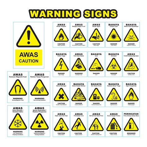 Warning Signs 300x450mm Awas Caution Bahaya Danger Shopee Malaysia