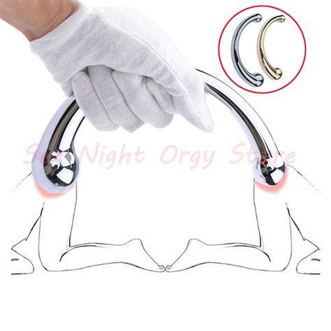 Stainless Steel Double Ended G Spot Wand Massage Stick Metal Penis P