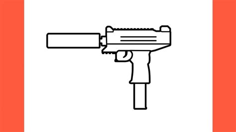 How To Draw Micro Uzi Submachine Gun From Pubg Easy Drawing Micro Uzi