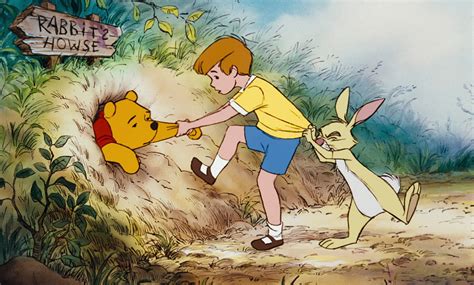 Image Rabbit And Christopher Robin Must Pull Pooh Bear